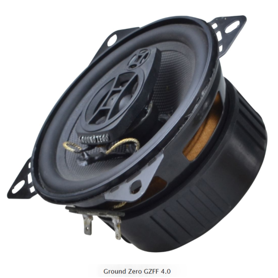 Ground Zero GZFF 4.0 2-drożne głośniki współosiowe o średnicy woofera 100 mm. Moc woofera 70 W RMS / 100 W